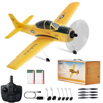 RC-flygplan, 2,4 GHz 4-kanaligt fjärrstyrt flygplan med 6-axlig gyrostabilisator, flygfärdigt träningsflygplan med 2 batterier, lättflygt RC-glidflygplan för vuxna barn nybörjare pojkar
