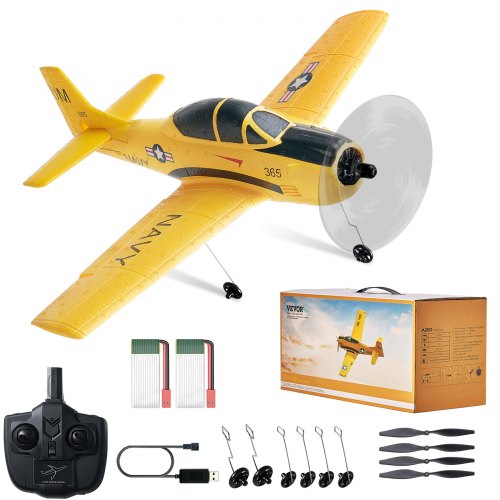 RC-flygplan, 2,4 GHz 4-kanaligt fjärrstyrt flygplan med 6-axlig gyrostabilisator, flygfärdigt träningsflygplan med 2 batterier, lättflygt RC-glidflygplan för vuxna barn nybörjare pojkar