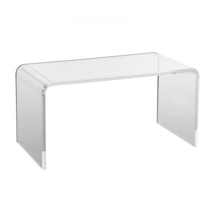 Akryl soffbord, C-format klart akryl sidobord, 16,3 tum högt transparent akryl sidobord, för kaffe, dryck, mat, snacks används i vardagsrum, innergård, terrass