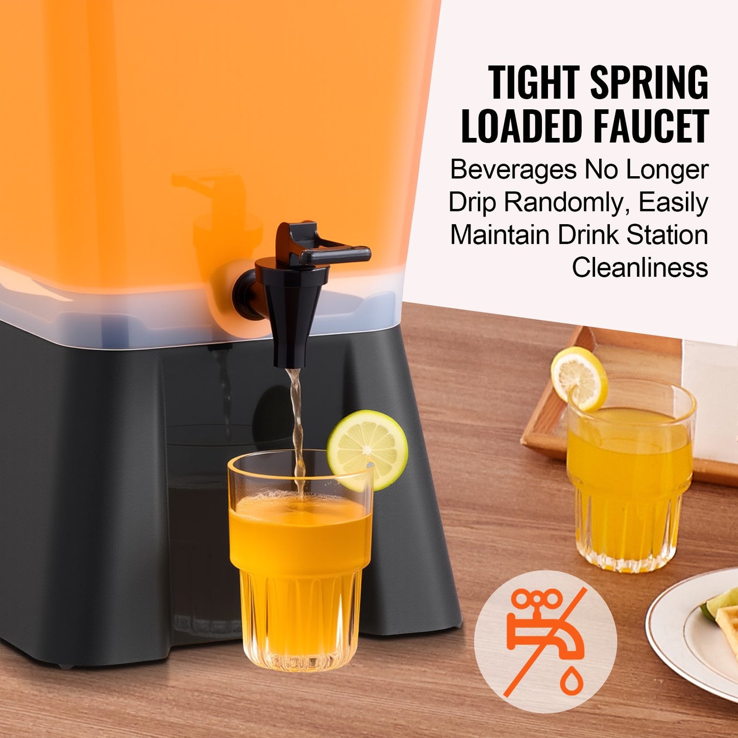 Dryckesdispenser, 19L dryckesdispenser för fester, Plastjuicedispensrar med droppfri kran, Iste-citronjuice-vattendispensrar, för restauranger, hotell, fester