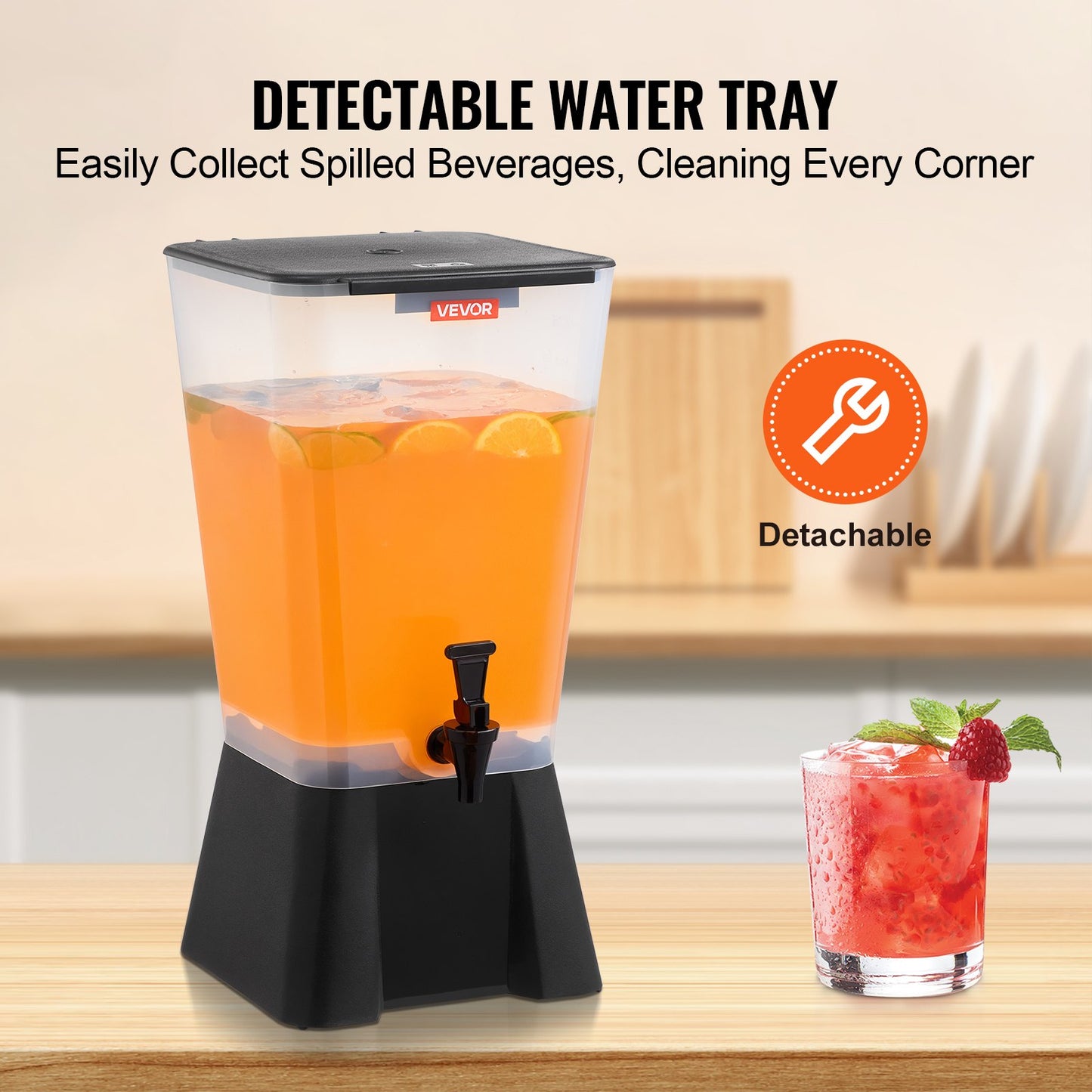 Dryckesdispenser, 19L dryckesdispenser för fester, Plastjuicedispensrar med droppfri kran, Iste-citronjuice-vattendispensrar, för restauranger, hotell, fester