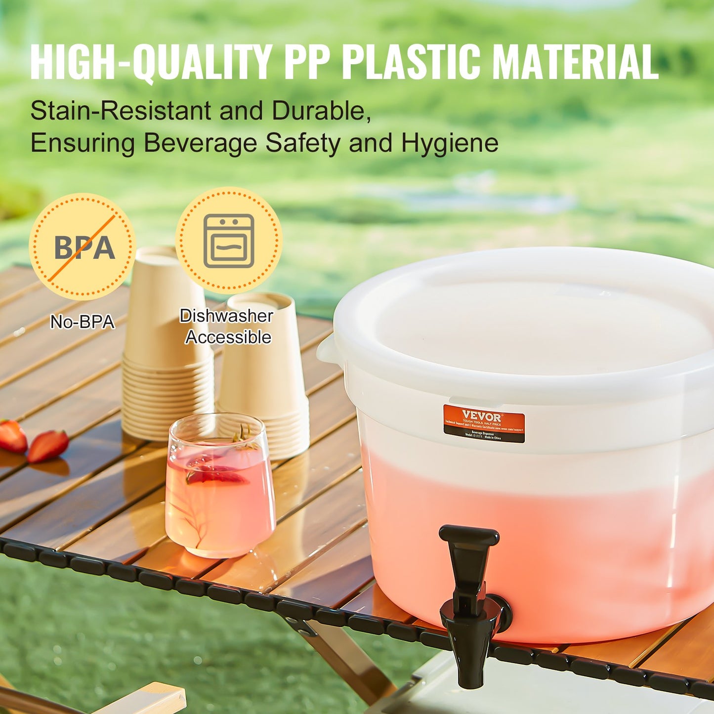 Dryckesdispenser, 3-gallons dryckesdispensrar för fester, plastjuicedispenser med kran och lock, iste-citronvattendispenser, för restauranger, hotell, fester