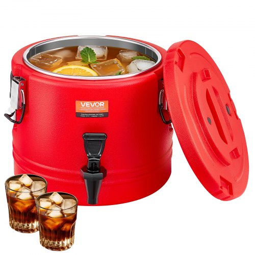 Isolerad dryckesdispenser, 2,2 gal/8 l termisk serveringsbehållare för varma och kalla drycker med kran, livsmedelsklassad kylkanna med insida i 304 rostfritt stål, för te, kaffe, restaurang, utomhusbruk