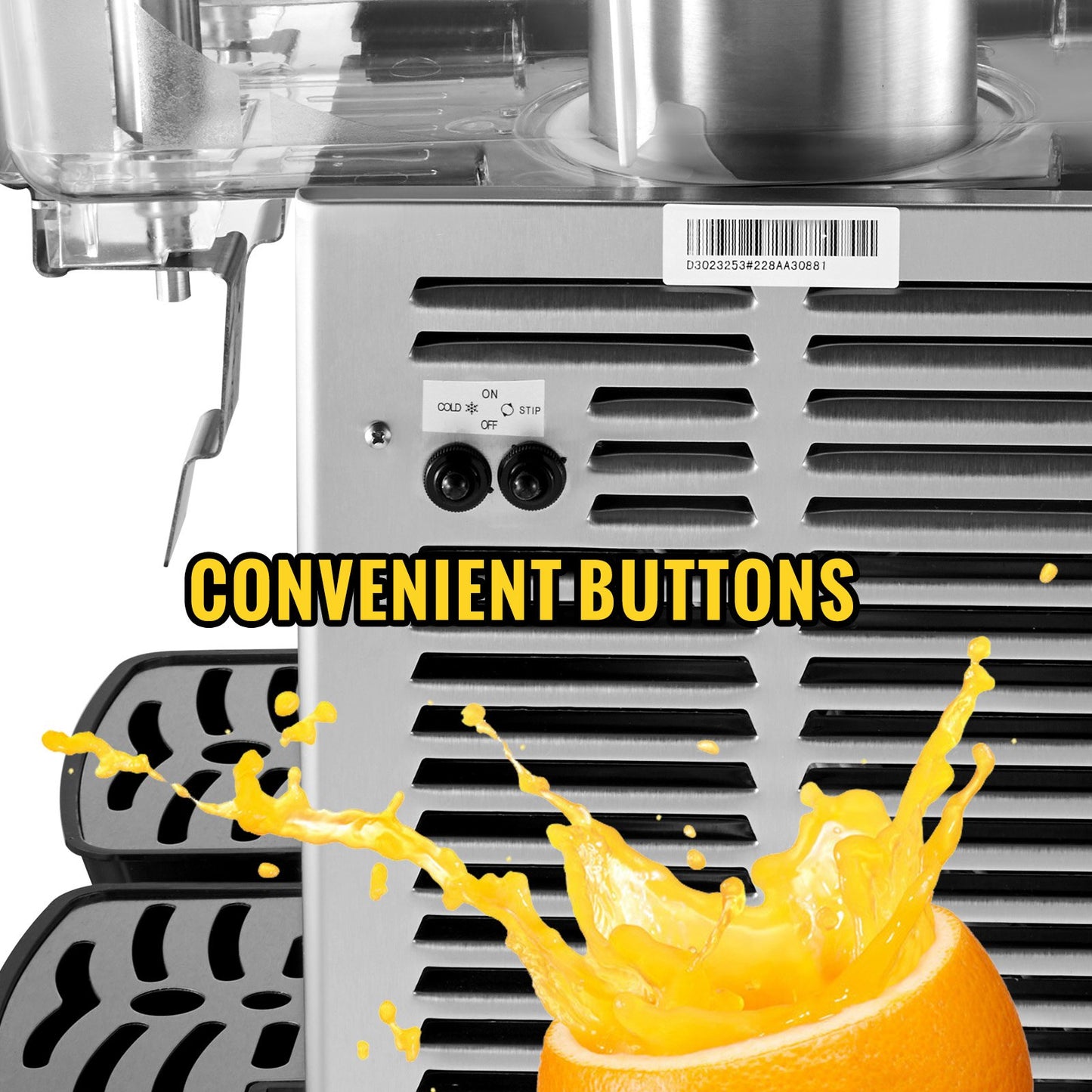 Kommersiell kalldrycksdispenser Rostfritt stål Fruktjuicedrycksdispensrar 2 tankar 6,4 gallon iste-drycksdispenser utrustad med termostat