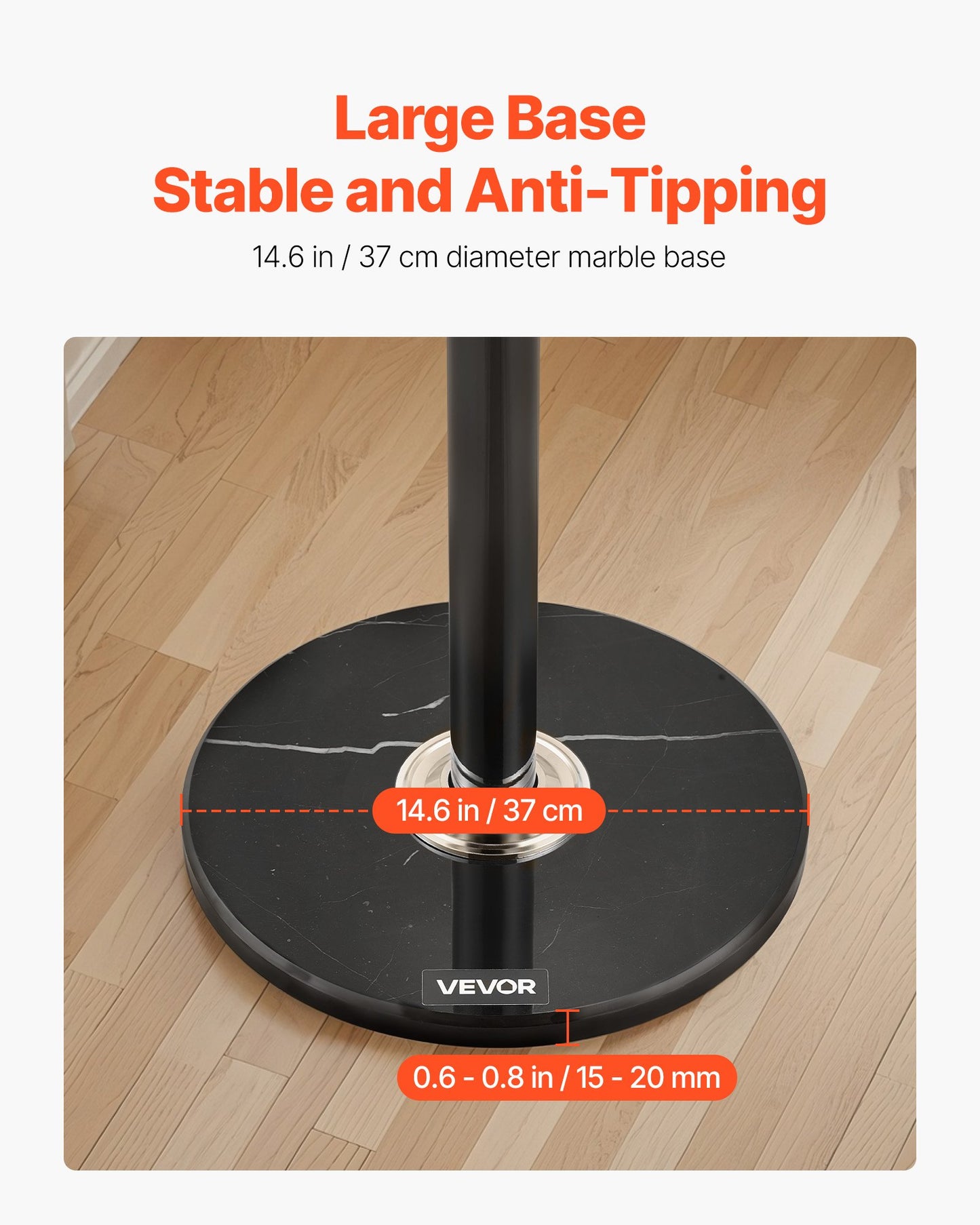 Fristående klädhängare, klädhängare med stabil marmorbas och 6 krokar, fristående hallkapphängare för entré, sovrum, kontor, vardagsrum, modern klädhängare för rockar, hattar, väskor