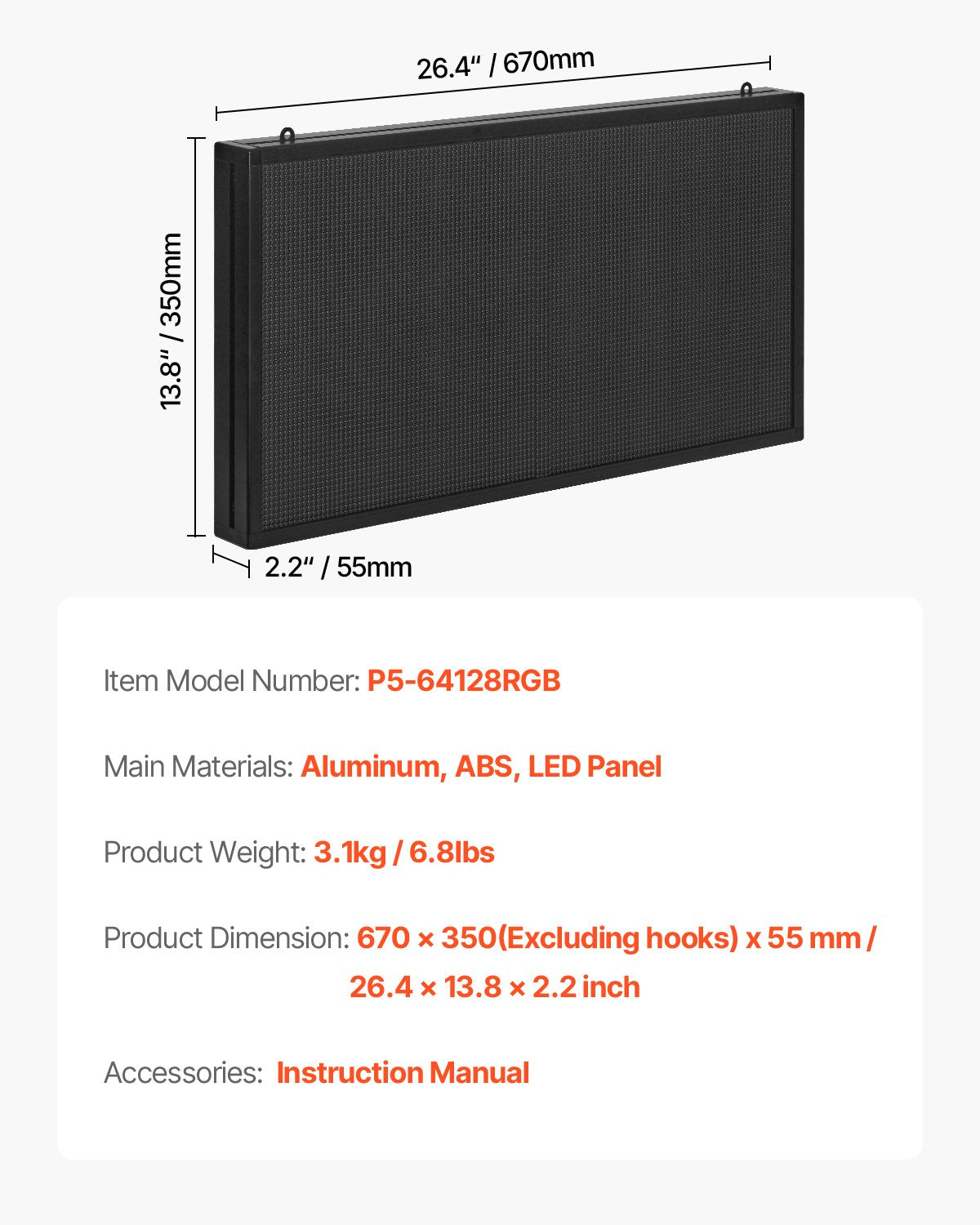 Programmerbar LED-skylt, P5 flexibel digital rullningspanel i fullfärg, gör-det-själv-anpassad textmönster GIF-display, Bluetooth APP-styrd anslagstavla för butiksreklam, inomhus 27x14 tum