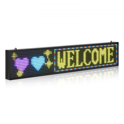 Programmerbar LED-skylt, P10 flexibel digital rullningspanel i fullfärg, gör-det-själv-anpassad textmönstrad GIF-displaytavla, Bluetooth-app-styrd meddelandeskylt för butiksreklam, 40x8 tum
