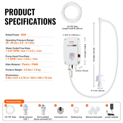 3,8 L vattendispenserpump 40psi kaffebryggare automatiskt tryck högt rykte