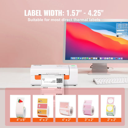 Termisk etikettskrivare, 4x6 etikettskrivare, termisk etikettskrivare med automatisk etikettigenkänning, stöd för Windows/MacOS/Linux, kompatibel med Amazon, eBay, Etsy, UPS, etc.