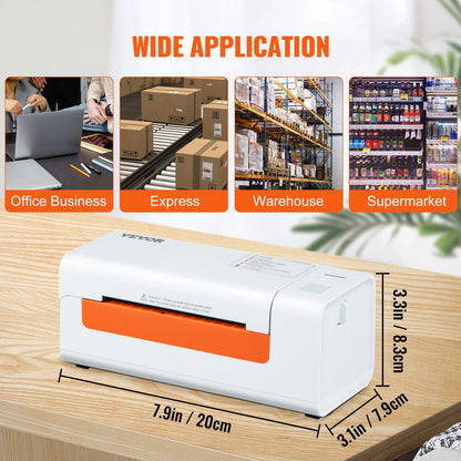 Termisk etikettskrivare, 4x6 etikettskrivare, termisk etikettskrivare med automatisk etikettigenkänning, stöd för Windows/MacOS/Linux, kompatibel med Amazon, eBay, Etsy, UPS, etc.