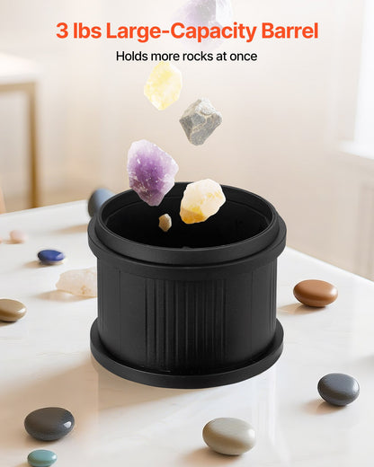 Stentumlare-kit, stenpoleringssats, 4 hastighetsinställningar, 9-dagars poleringstimer, stenpoleringssats, stenpolerare med grova ädelstenar och polerkorn, stenpolerare för vuxna och barn