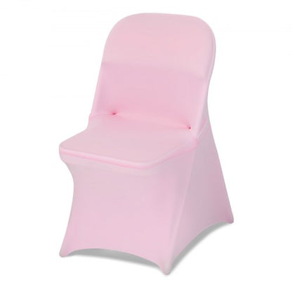 50 st. rosa stolsöverdrag, polyester-spandex stolsöverdrag, stretchöverdrag för bröllopsfest, middag, bankett, platt front, passar stolsmått upp till 17,72 x 18,11 x 30,31 tum