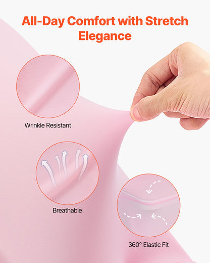 50 st. rosa stolsöverdrag, polyester-spandex stolsöverdrag, stretchöverdrag för bröllopsfest, middag, bankett, platt front, passar stolsmått upp till 17,72 x 18,11 x 30,31 tum