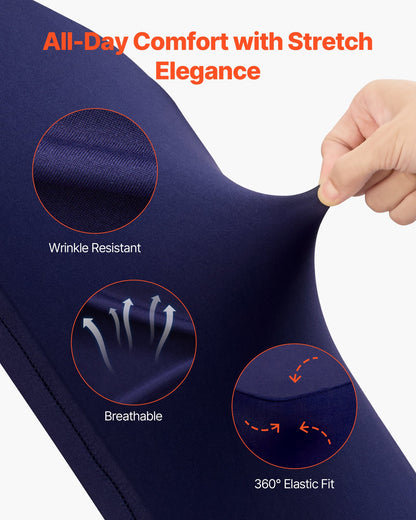 50 st. marinblå stolsöverdrag, polyester-spandex stolsöverdrag, stretchöverdrag för bröllopsfest, middag, bankett, platt front, passar stolsmått upp till 20,08 x 17,72 x 37,4 tum