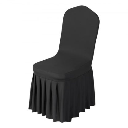 30 st svarta stolsöverdrag, polyester-spandex stolsöverdrag, stretchöverdrag för bröllopsfest, middag, bankett, platt front, passar stolsmått upp till 20,08 x 17,72 x 37,4 tum