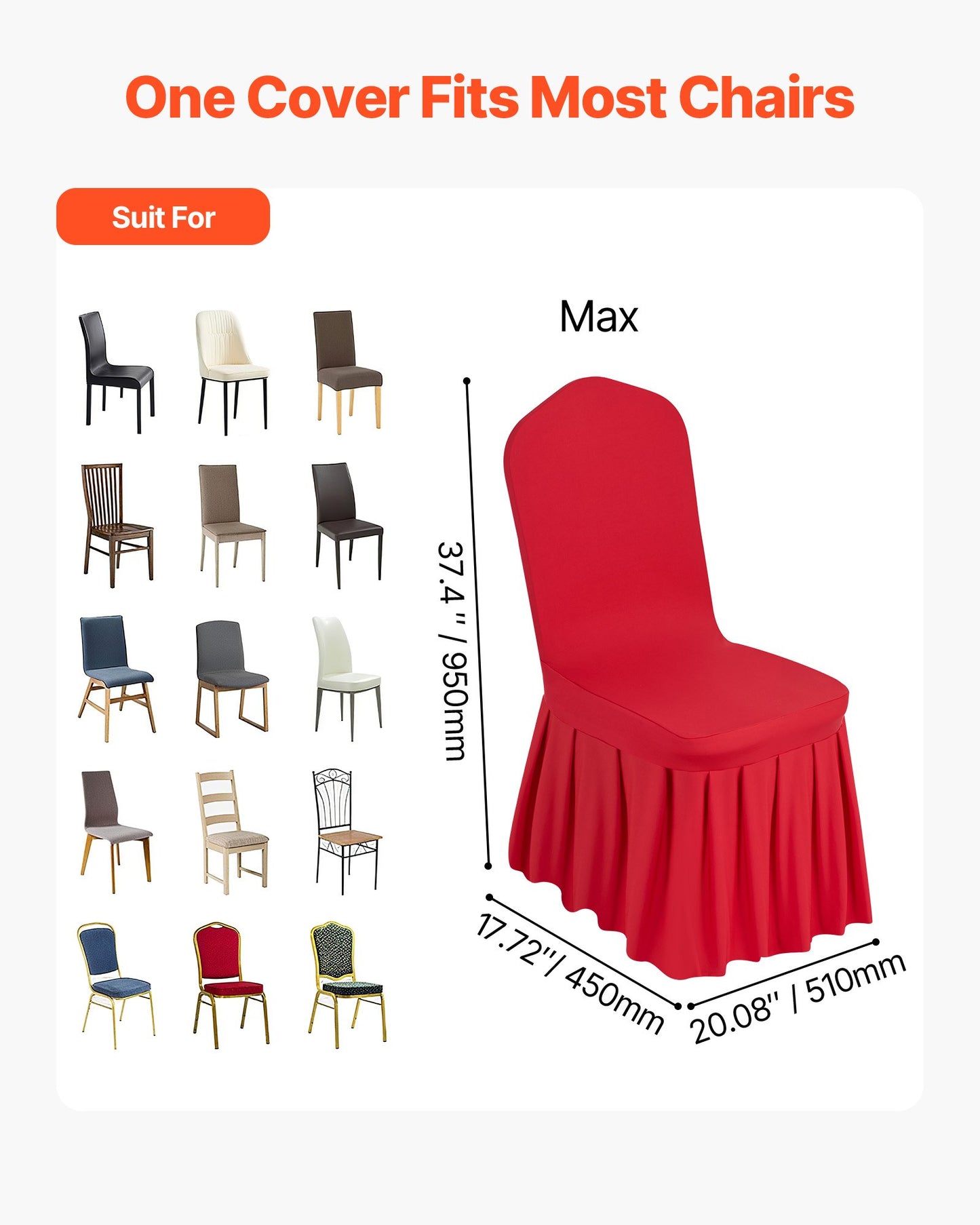 30 st röda stolsöverdrag, polyester-spandex stolsöverdrag, stretchöverdrag för bröllopsfest, middag, bankett, platt front, passar stolsmått upp till 20,08 x 17,72 x 37,4 tum
