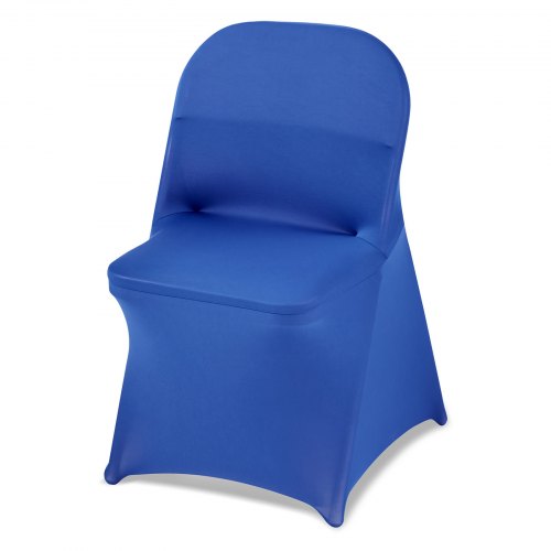50 st blå stolsöverdrag, polyester spandex stolsöverdrag, stretchöverdrag för bröllopsfest middag bankett stolsöverdrag med platt front, passar stolsmått upp till 17,72 x 18,11 x 30,31 tum
