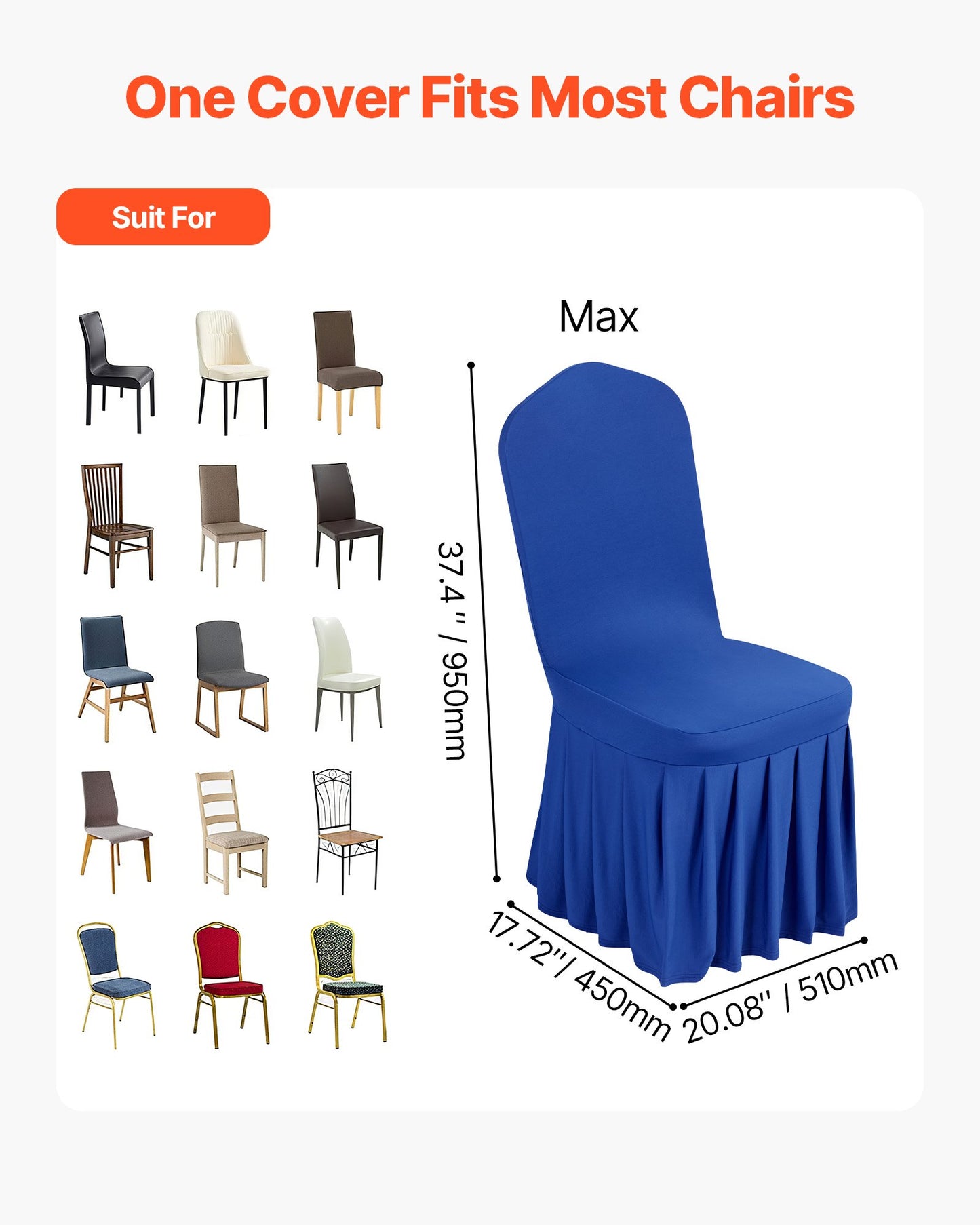 30 st blå stolsöverdrag, polyester-spandex stolsöverdrag, stretchöverdrag för bröllopsfest, middag, bankett, platt front, passar stolsmått upp till 20,08 x 17,72 x 37,4 tum