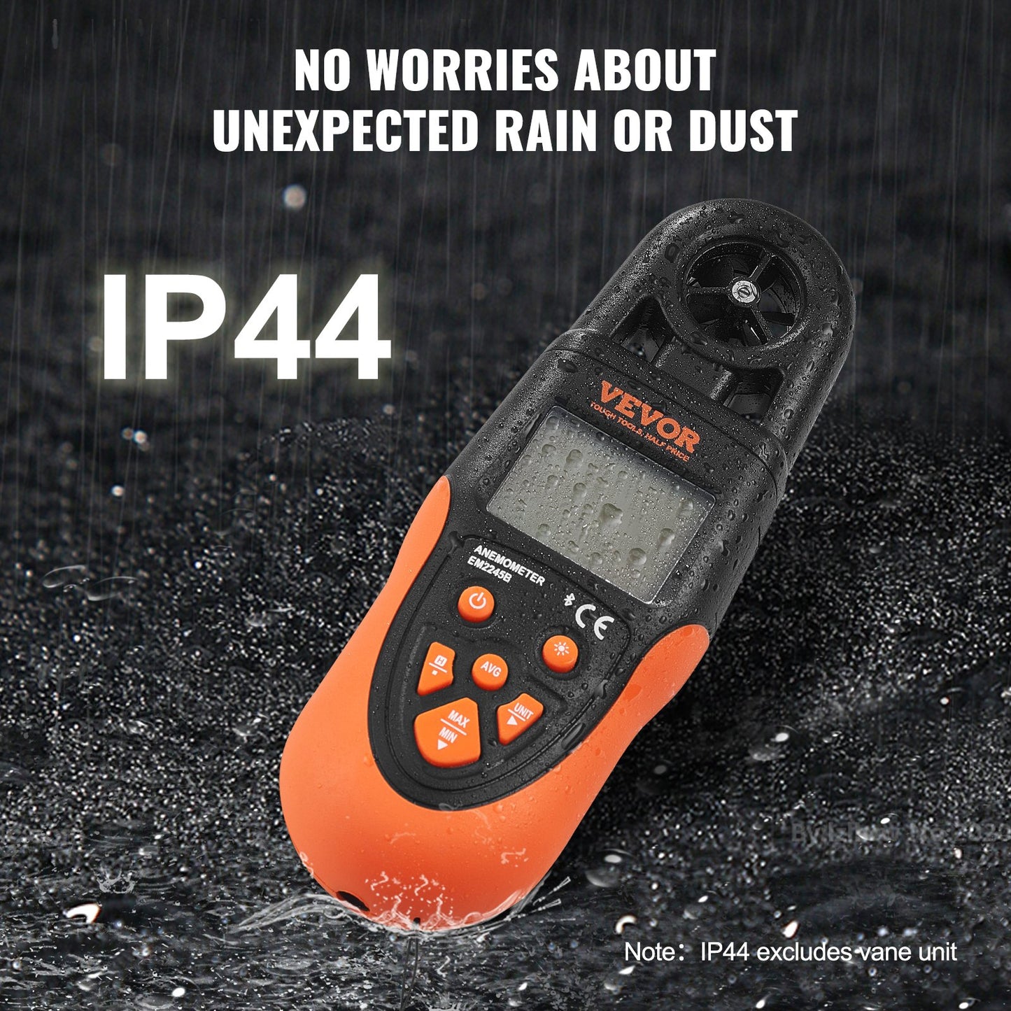 Bluetooth handhållen anemometer, 14℉-140℉, digital vindhastighetsmätare med LED-bakgrundsbelyst skärm, mäter vindhastighet, vindtemperatur, luftflöde, vindkylning, för surfing, drönare, flygning, HVAC