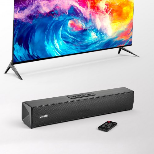 Soundbar för Smart TV, 2.0-kanal, 450 mm kompakta Soundbar-TV-högtalare för projektor, Bluetooth AUX-anslutning, fjärrkontroll, enkel installation, 80 W surroundljudsystem för PC, hemmabiosystem