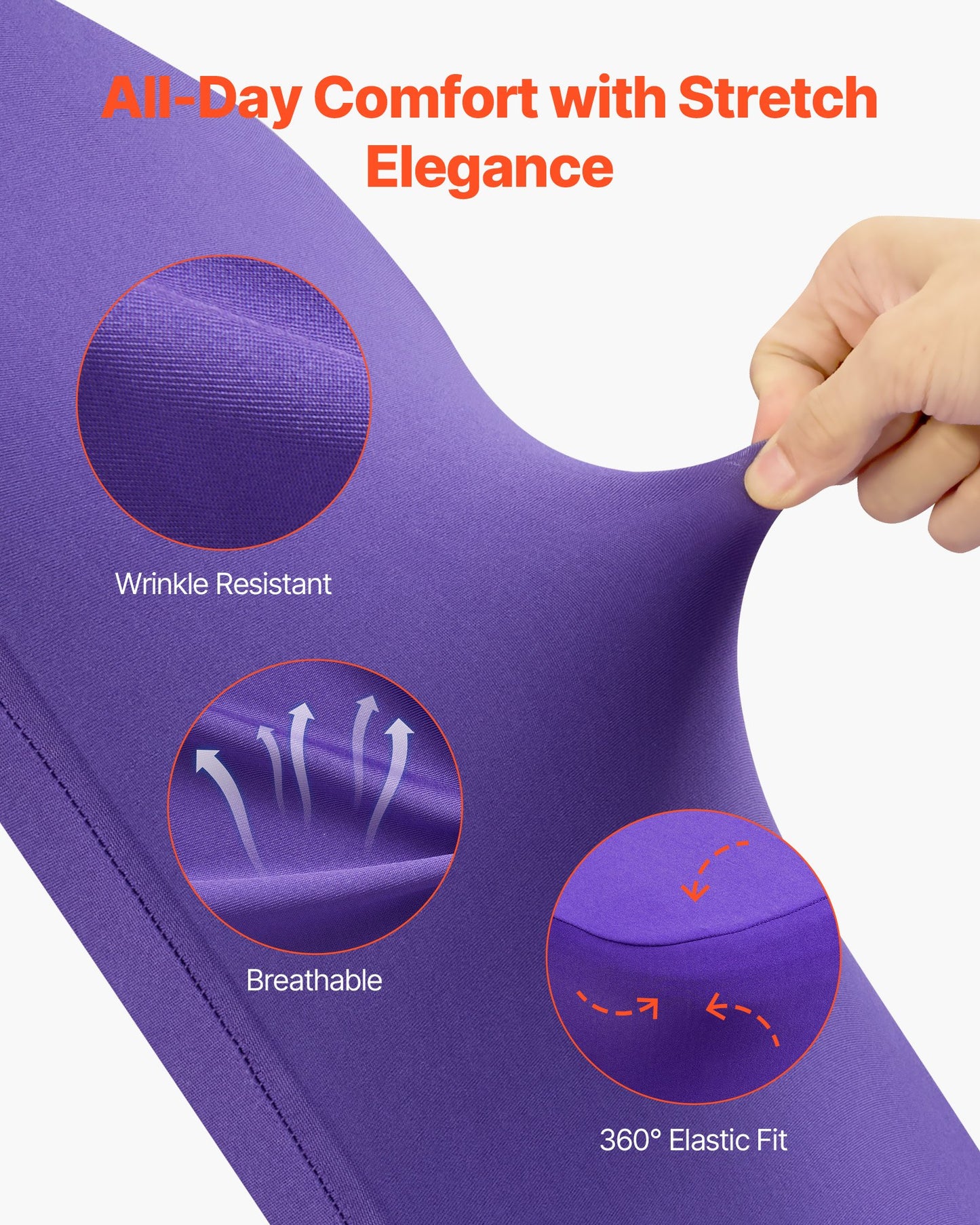 50 st lila stolsöverdrag, polyesterspandex stolsöverdrag, stretchöverdrag för bröllopsfest, middag, bankett, platt front, passar stolsmått upp till 20,08 x 17,72 x 37,4 tum