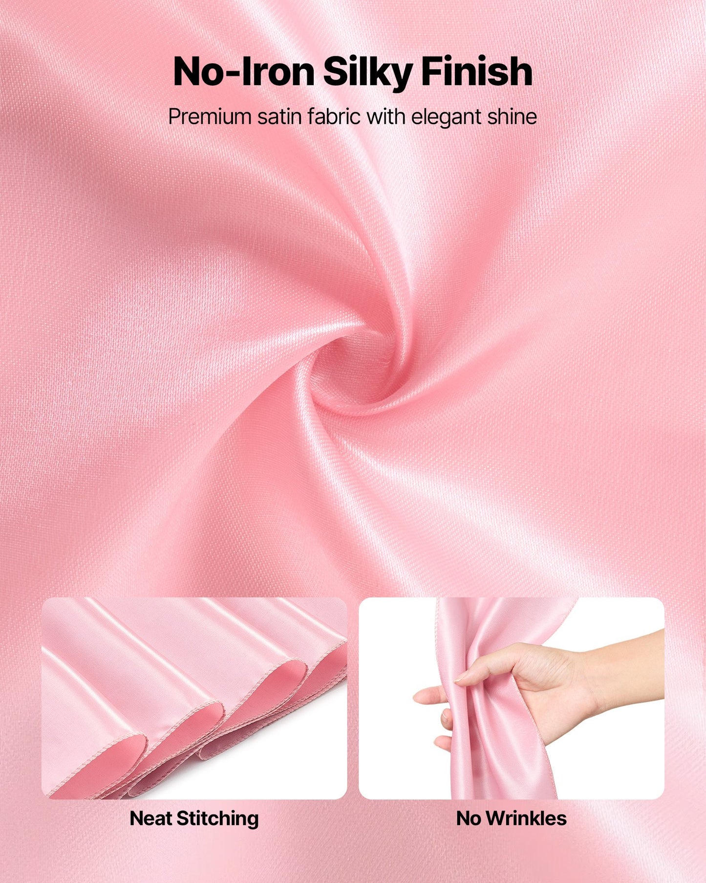 Satin Chair Sashes Bows, 50PCS Chair Ribbon Ties Back Sash, 7 x 108 inch, Rose Gold Wedding Reception Decoration, for Wedding Ceremony Baby Shower Party Events Banquet Chair Cover Decoration