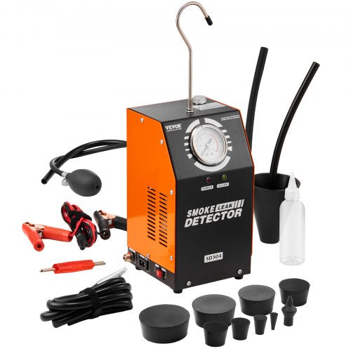 Läckagedetektor för bilrökmaskin, läckagetestare för avdunstning av rökmaskin med inbyggd luftpump och tryckmätare, bränslediagnostisk detektor för vakuumrör med dubbla lägen för DC12V-bilar, lastbilar, fyrhjulingar