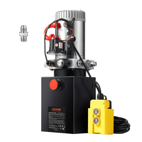 Hydraulpump 4 Quart/3,8 L Enkelverkande Tippvagnspump Kraftenhet DC 12V