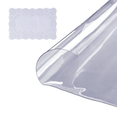 Genomskinligt bordsskydd, 48 tum/1230 mm runt bordsskydd, 1,5 mm tjock PVC-plastduk, vattentätt skrivbordsskydd för skrivbord, soffbord, matbord