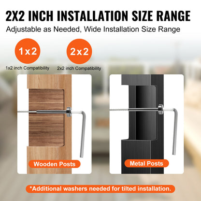 30-pack osynlig kabelräckessats, T316 rostfritt stål 3,2 mm osynlig mottagare och pressningsände för kabelräcke, pressningsspännare 3,2 mm för trä-/metallstolpe, kabelräckesdetaljer, svart