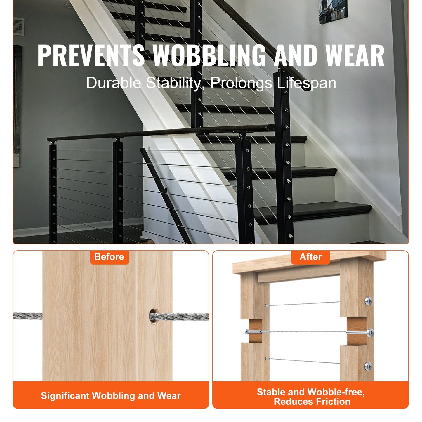 20-pack osynlig kabelräckessats, T316 rostfritt stål 3,2 mm osynlig mottagare och pressningsände för kabelräcke, pressningsspännare 3,2 mm för trä-/metallstolpe, kabelräckesdetaljer, silver