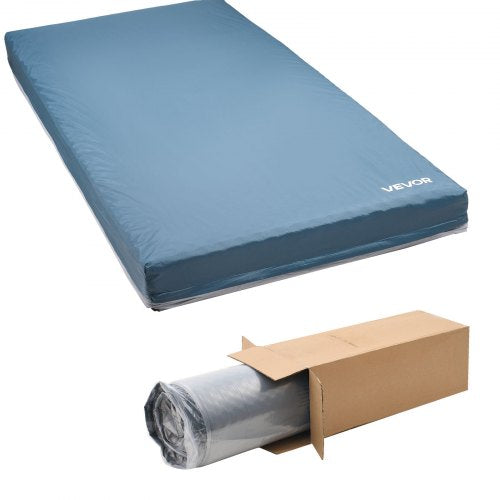 Hospital Bed Mattress, 159 kg Load, Long Term Care Pressure Redistribution Medical-Grade Dual Layer Foam Mattress, Waterproof for Bedsore Treatment Nursing Homes & Home Care, 914 x 2030 x 153 mm