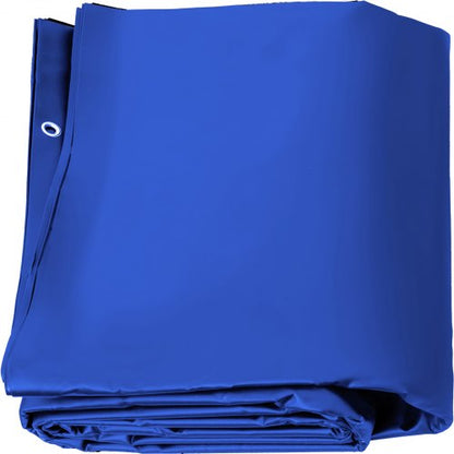 Pool Safety Cover, 13x26 ft In-ground Pool Cover, Blue PVC Pool Covers, Rectangular Safety Pool Cover Winter Pool Cover Solid Safety Pool Cover for Swimming Pool Winter Protection Cover