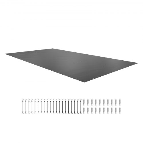 Poolskydd, 4 x 8 m nedgrävt poolskydd, träkolsfärgat nedgrävt poolskydd, PVC-poolskydd Rektangulärt säkerhetspoolskydd Massivt säkerhetspoolskydd för pool Vinterskydd