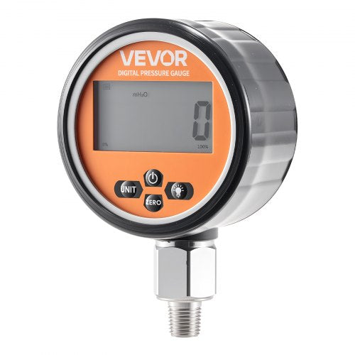 Digital Hydraulic Pressure Gauge, 0-700 Bar (0-10000 PSI) Hydraulic Pressure Sensor, Manometer Tester with NPT Base Entry for Excavator Construction Machinery, Waterproof Stainless Steel Housing