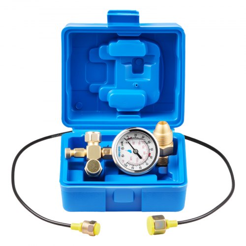 Hydraulisk kväveackumulatorladdningssats, 0-100 bar kvävepåfyllningssats, trycktestsystem med 1 tryckmätare, 1 gasslang, 1 ventilhus och 1 CGA580-adapter för byggmaskiner