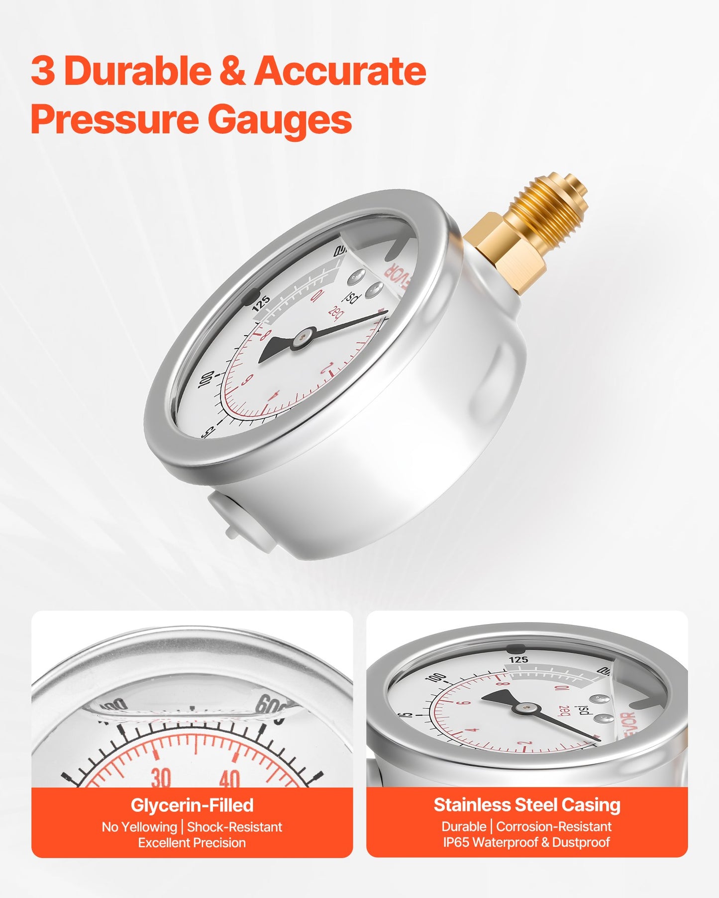Hydraultryckstestsats, 10/60/160/400/600 bar (150/900/2300/6000/9000 psi), hydraulisk mätare, 5 mätare, 20 kopplingar, 4 snabbkopplingar, 3 slangar för grävmaskin, byggmaskiner