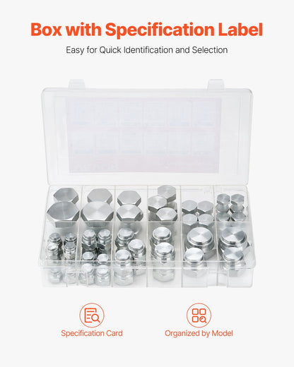 64 delar BSPP hydraulkopplingar, hydrauliskt lock och pluggsats med precisionsgängning, galvaniserat stål för kraftiga hydraulkopplingar, instrumentstorlekar 04/06/08/10/12/16