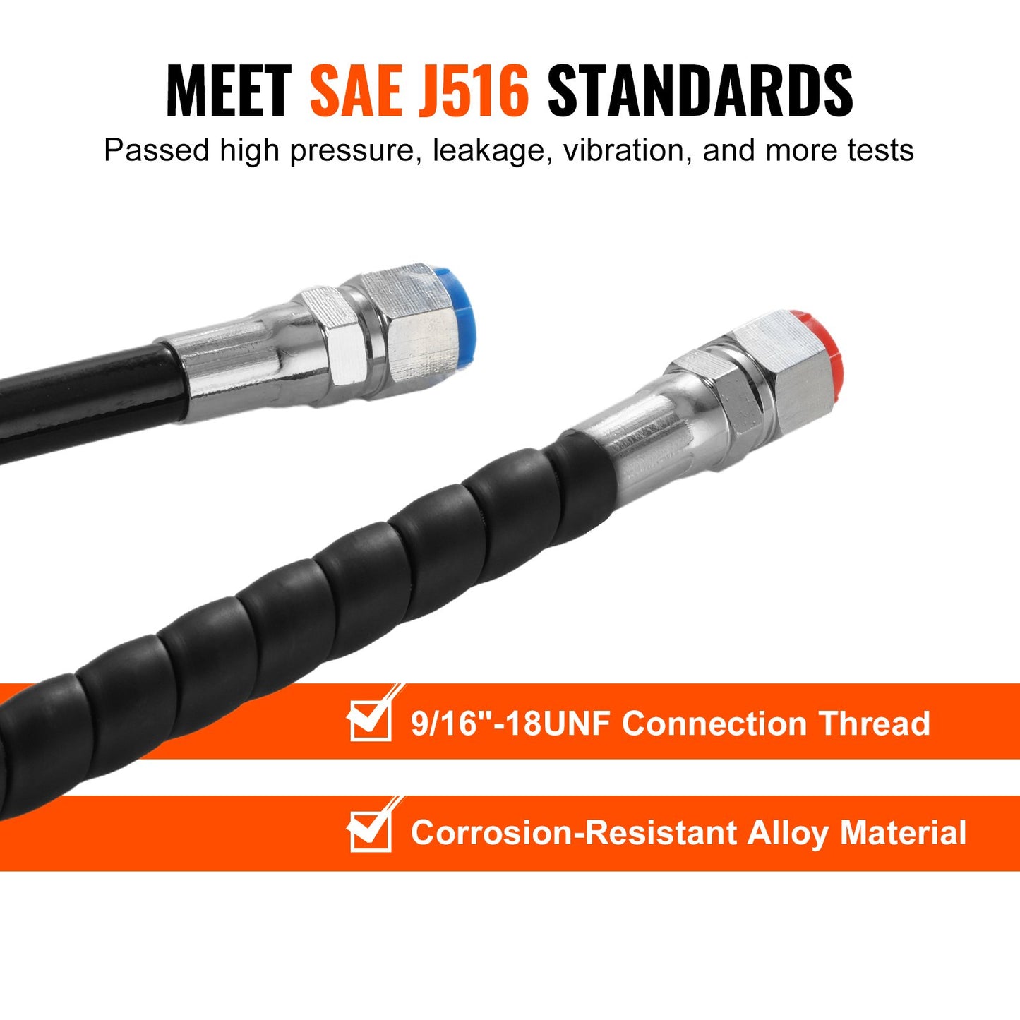 Utombordsslangsats, 20 fot hydraulisk styrslang, 2-delade läckagesäkra TPEE hydrauliska båtslangar, kompatibel med marint hydrauliskt utombordsstyrningssystem för båtar upp till 300 hk