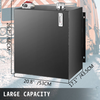 Hydraulic Oil Tanks 25Gal Fuel Tank Heavy Duty Hydraulic Steel Tank Reservoir, Gasoline Transfer Tanks, Hydraulic Reservoir with Strainer Temp Gauge Filter Breather Cap hydraulic tank