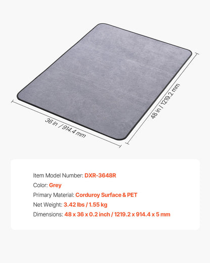 Stolsmatta, 915 x 1225 mm kontorsmatta för hårda golv, golvskydd för rullstolar, manchesteryta, halkfri och lätt att rengöra, smidig glidmatta under skrivbordet för hemmakontor (grå)