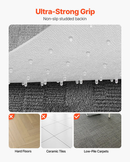 Chair Mat with Lip, 915 x 1225 mm Office Chair Mat for Low Pile Carpeted Floors, Plastic Floor Protector Rug with Studded, Non-Slip & Easy to Clean, Smooth Glide Under Desk Rug for Home Office