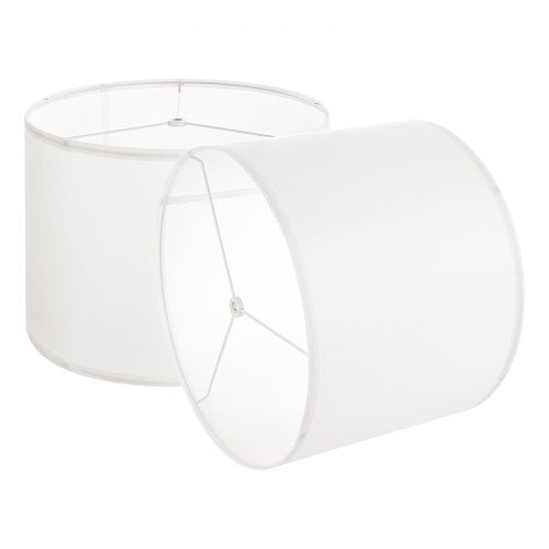 Trumlampskärmar, 2-set, 33 cm topp x 33 cm botten x 25 cm hög, mellanstor trumlampskärm i linne, reservskärm för bordslampor, golvlampor och pendellampor, enkel montering krävs (off-white)