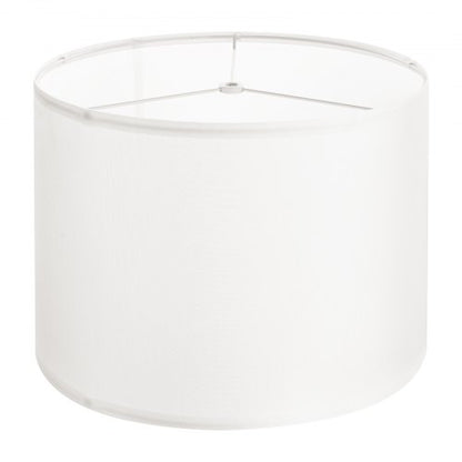 Trumlampskärm, 33 cm topp x 33 cm botten x 25 cm hög, mellanstor trumlampskärm i linne, reservskärm för bordslampor, golvlampor och pendellampor, enkel montering krävs (off-white linne)