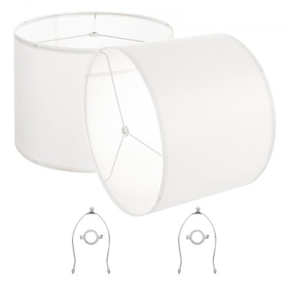 Lampskärmar i form av trumma, 2-pack, 40 cm överst x 40 cm underst x 30 cm hög, stor lampskärm med harpa, reservlampskärm för bordslampor, golvlampor och pendellampor, enkel montering krävs (off-white)