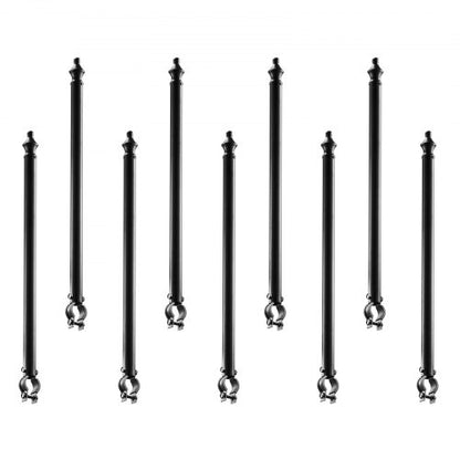 Kedjelänkstaketförlängningar, 9-pack 695 mm förlängningshöjd, galvaniserad stolpförlängare för 32 till 38 mm topp på staketet, U-fäste, taggtrådsförlängningsarm för avskildhet, förhindrar att hundar hoppar ut