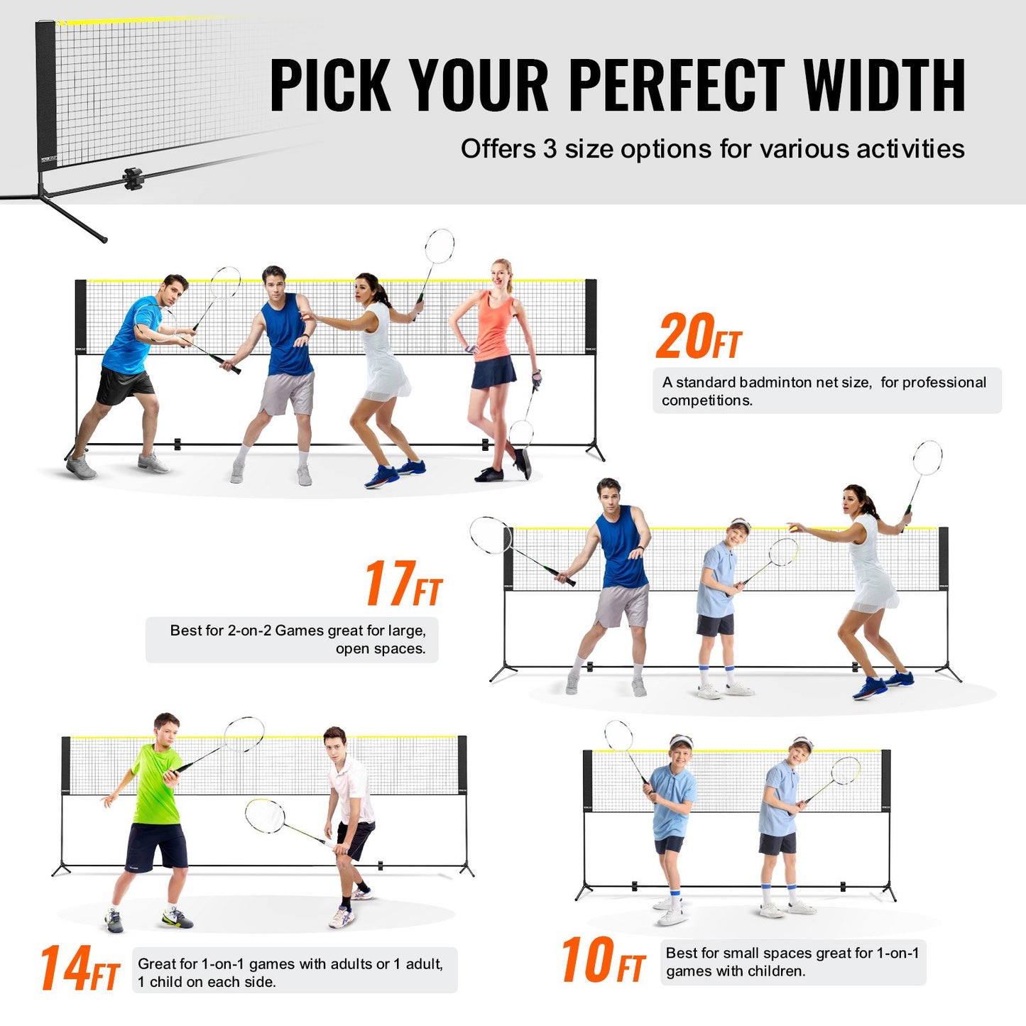 6 meter badmintonnät för utomhusbruk, bärbart volleybollnät för pickleball och tennis