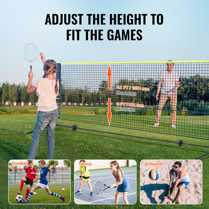 6 meter badmintonnät för utomhusbruk, bärbart volleybollnät för pickleball och tennis