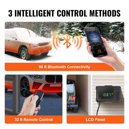 Bluetooth-appstyrd dieselluftvärmare, 12V 8KW dieselvärmare med automatisk höjdjustering, fjärrkontroll och LCD, dieselparkeringsvärmare för husbil, husvagn, buss, båt
