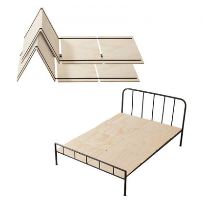 Full Size Bunkie Board, 10 mm Foldable Bed Board Slats with Connection, Wooden Mattress Support for Full Size Bed, Support under Mattress Boards, Ready to Use, 8 Piece, Burlywood